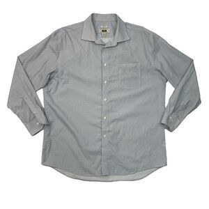 Joseph Abboud Dress Shirt Men 17.5 Cornflower White Long Sleeve Non Iron Cotton